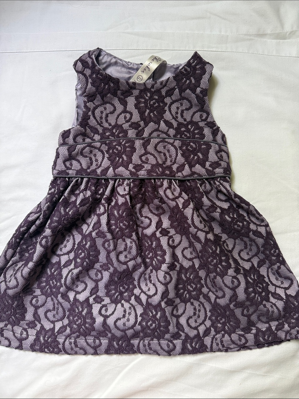 Girls Purple Lace Overlay Party Dress - Cherokee 2t